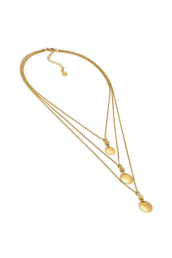collana a 3 fili con pendenti tondi