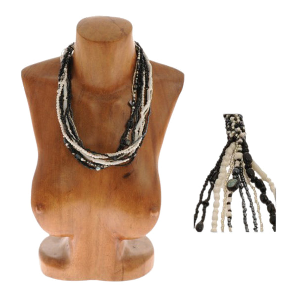 collana fili Pietre bianco nero