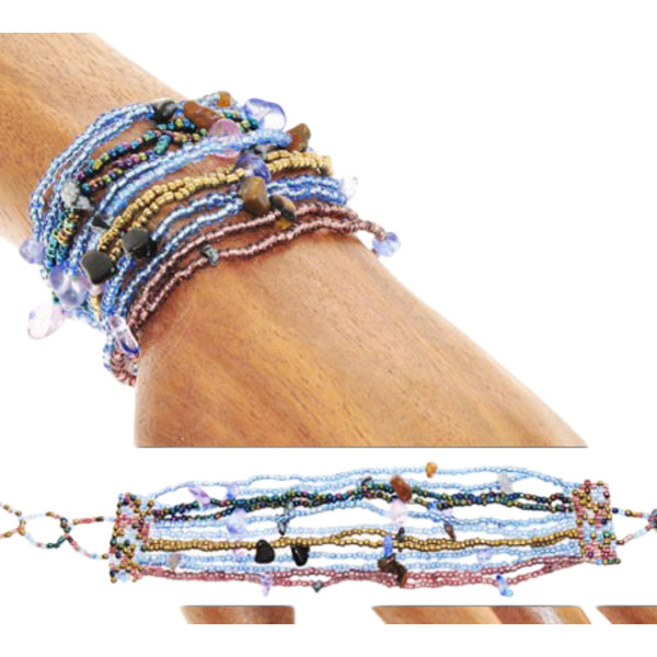 bracciale multifilo pietre
