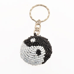 portachiavi yin yang in perline