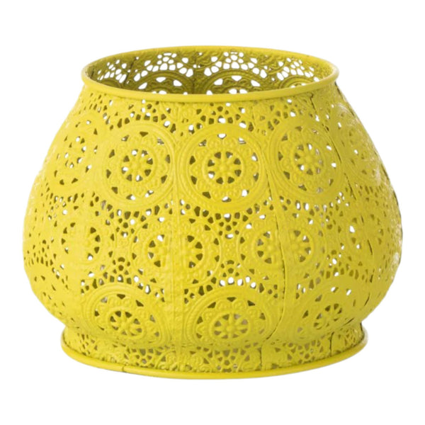 porta T-light cilindrico metallo giallo