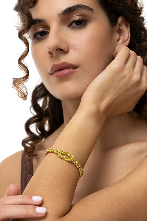 Bracciale aperto corda nodo