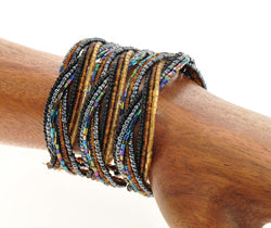 bracciale 4 treccie perline