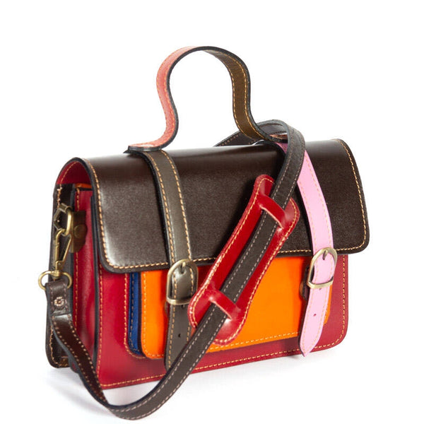 borsa cartella cuoio multicolore piccola