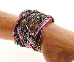 bracciale 4 treccie perline
