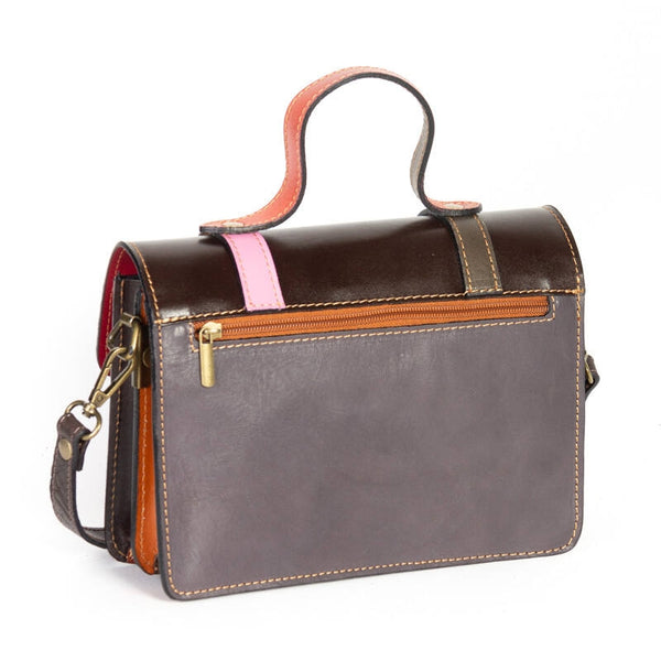 borsa cartella cuoio multicolore piccola