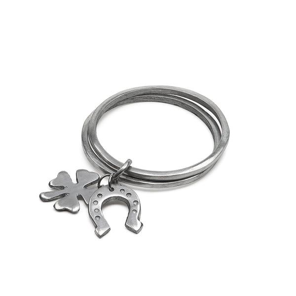 Bracciale rigido quadrifoglio  ferro di cavallo