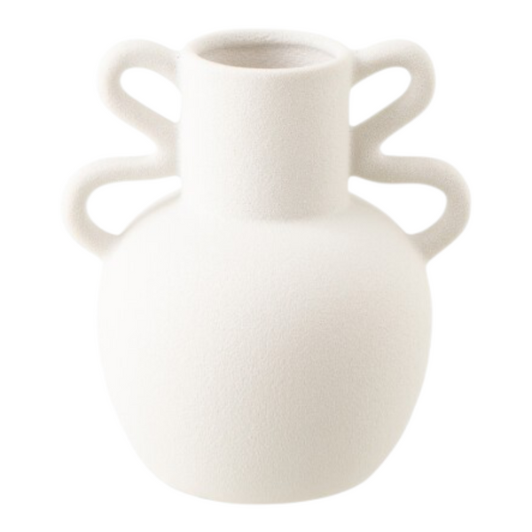 Vaso 2 Manici Gres Bianco Small