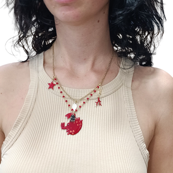Collana granchio rosso