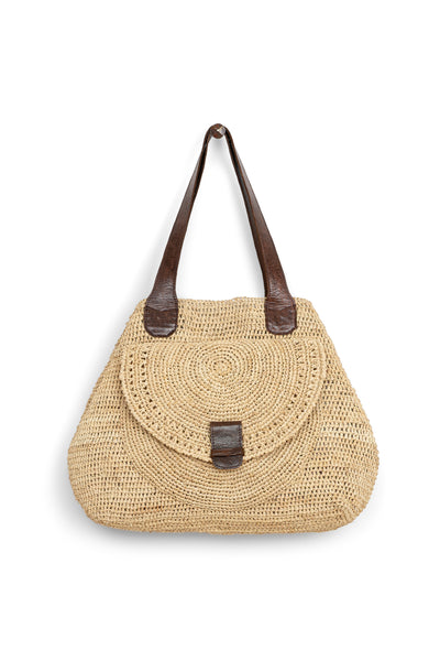 borsa raffia trapezio