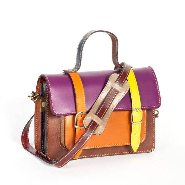 borsa cartella cuoio multicolore piccola
