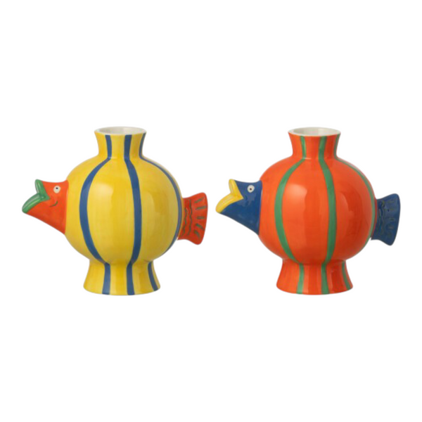 Vaso Pesce Palla Rigato Dolomite Multicolore