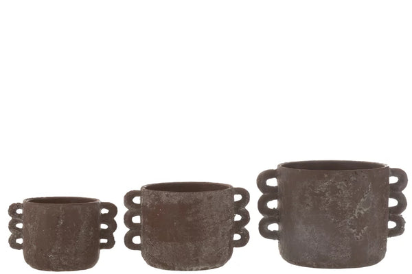 porta vasi ceramica marrone