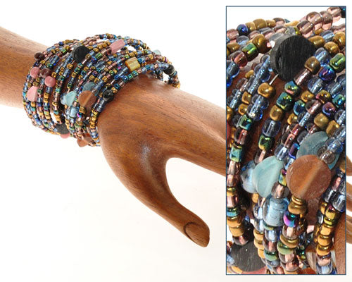 bracciale rigido 15 fili blues