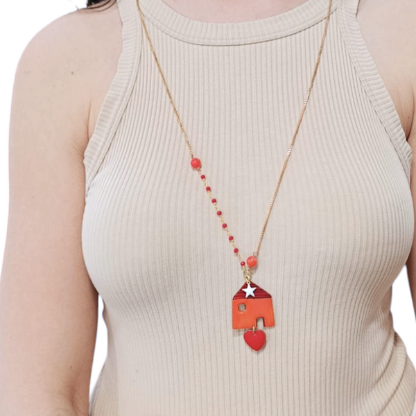 Collana ciondolo casa/cuore