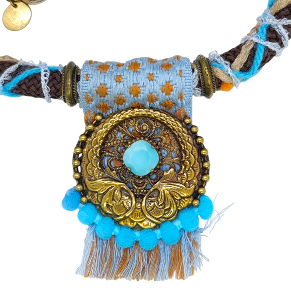 Collana cordone turchese