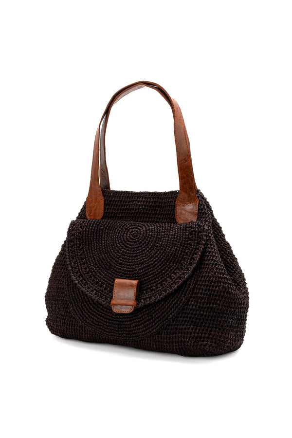 borsa raffia trapezio