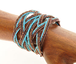 bracciale 4 treccie perline