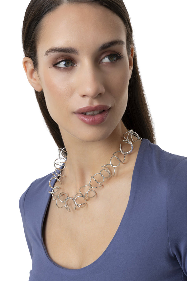 Collana curve silver