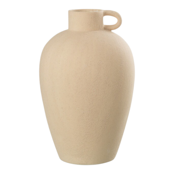 Vaso Ovale Manico Porcellana Beige
