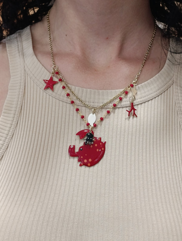 Collana granchio rosso