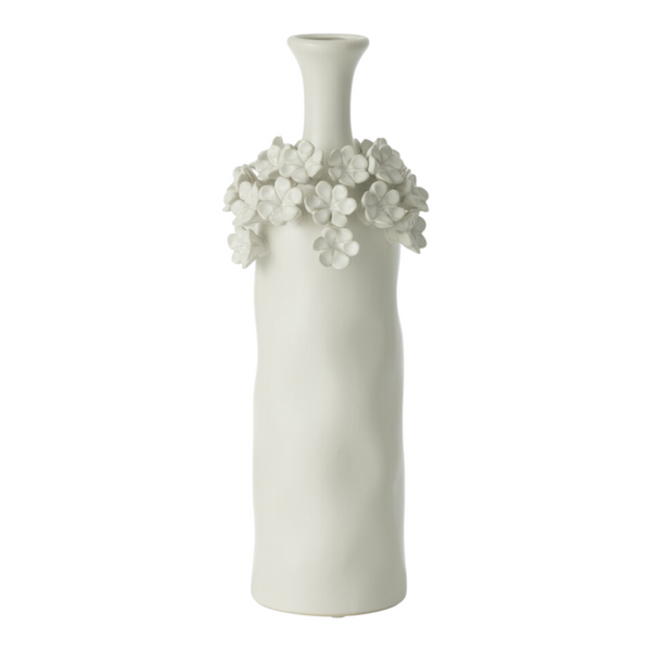 Vaso Yucca Fiore Ceramica Bianco Large