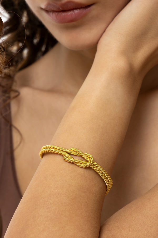 Bracciale aperto corda nodo