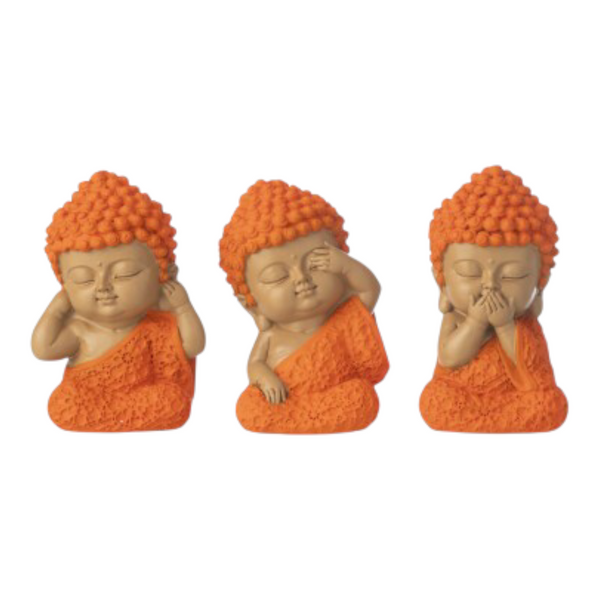 Monaco Vedere/Sentire/Parlare Polliresina Arancione Assortimento Di 3