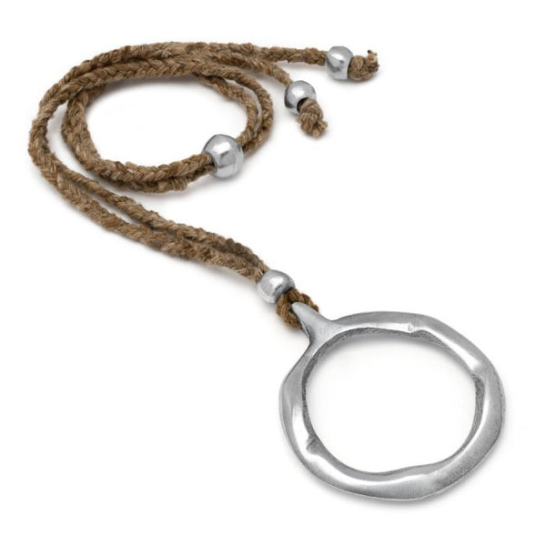 Pendente seta grezza cerchio