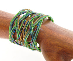 bracciale 4 treccie perline