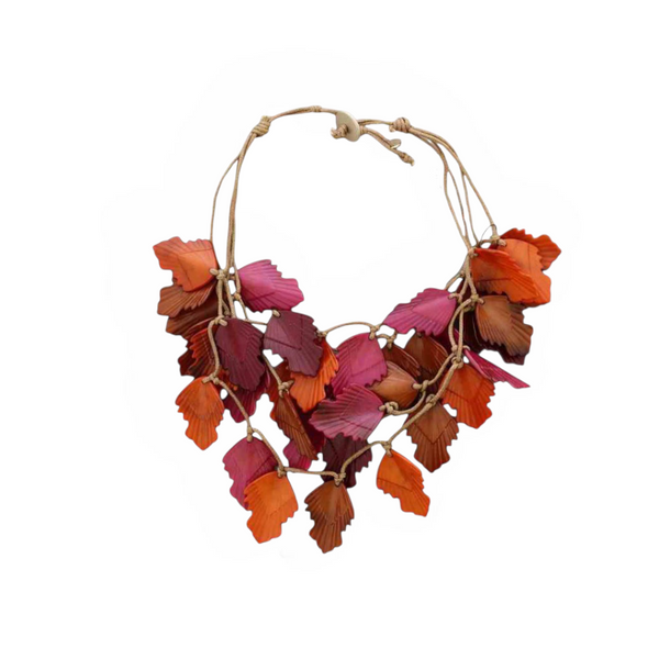 Collana giro  foglie