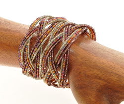 bracciale 4 treccie perline