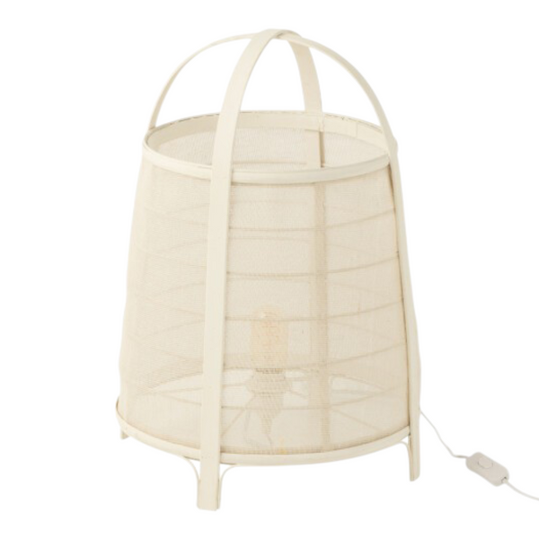 Lampada Rya Cotone/Bambu Bianco Large