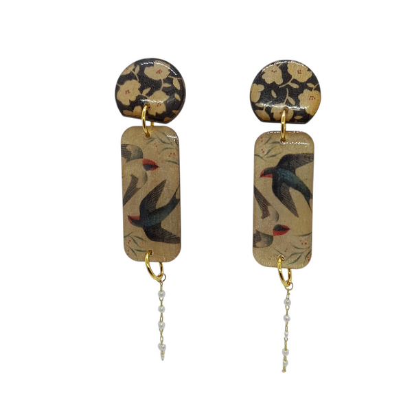 Orecchini pendenti rondine in fuga