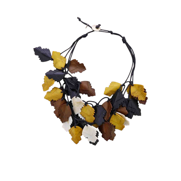 Collana giro  foglie