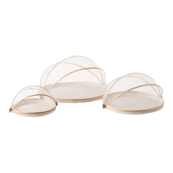 Set 3 Vassoi Zanzariera Bambu Bianco