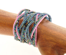bracciale 4 treccie perline
