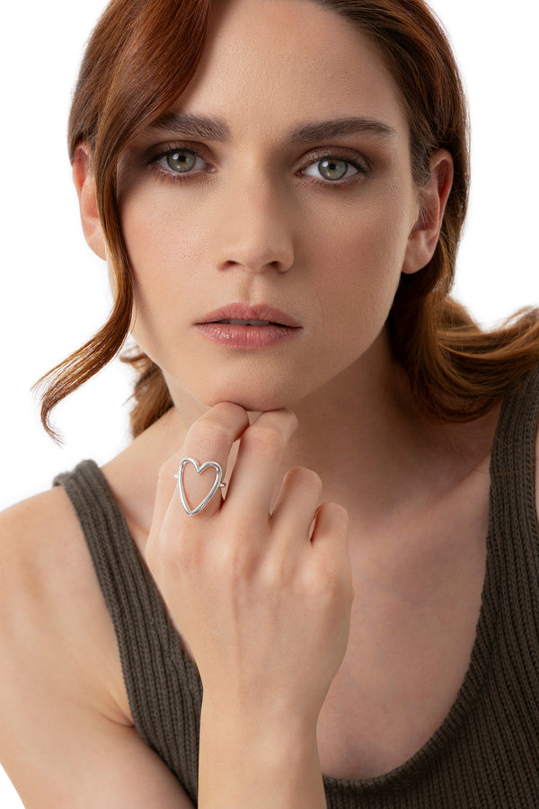 Anello sagoma cuore grande