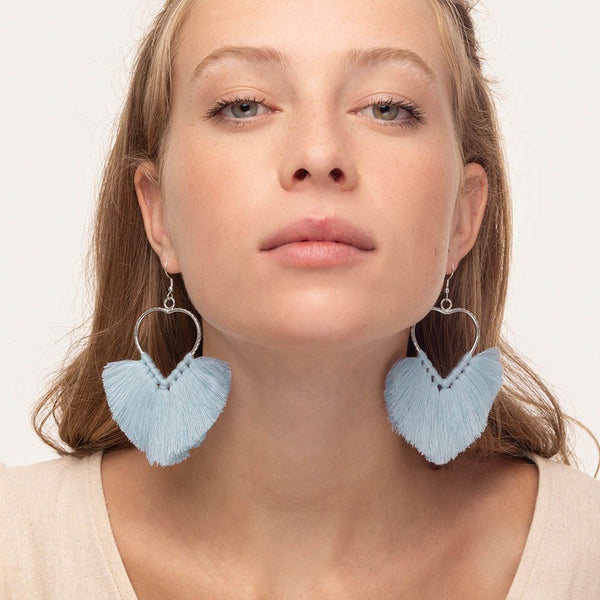 Orecchini cuore frange