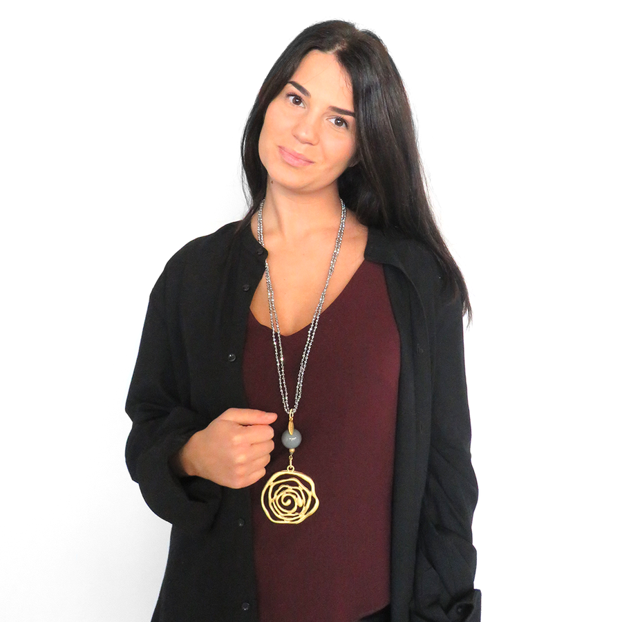 COLLANA LUNGA FIORI E CUORI